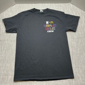 BTS McDonald's Exclusive Crew Uniform Black T Shirt Sz M